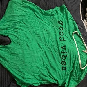 Green good vibes shirt